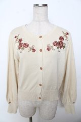 axes femme / フラワーガーデン刺繍カーディガン F 生成り Y-25-10-03-066-AX-TO-SZ-ZI