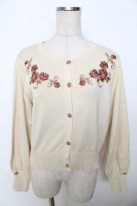 axes femme / フラワーガーデン刺繍カーディガン F 生成り Y-25-10-03-066-AX-TO-SZ-ZI