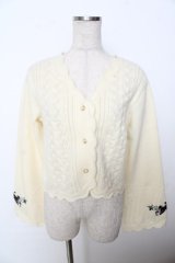 axes femme / シーズナルフルーツニットカーディガン M クリーム Y-25-10-03-070-AX-TO-SZ-ZI