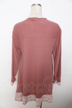 画像2: axes femme / 裾レーストッパーカーデ M ピンク Y-25-10-03-071-AX-TO-SZ-ZY