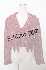 axes femme kawaii / タータンチェックジャケット M 赤 Y-25-10-03-074-AX-JA-SZ-ZI