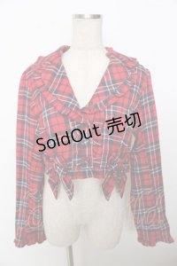 axes femme kawaii / タータンチェックジャケット M 赤 Y-25-10-03-074-AX-JA-SZ-ZI