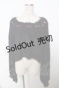 axes femme kawaii / ルーズシャギーニットプルオーバー  黒 Y-25-10-03-078-AX-TO-SZ-ZI