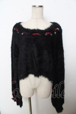 画像1: axes femme kawaii / ルーズシャギーニットプルオーバー  黒 Y-25-10-03-078-AX-TO-SZ-ZY