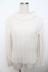 axes femme / パールビジューニット  生成り Y-25-10-03-079-AX-TO-SZ-ZI