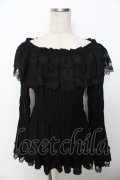 ATELIER PIERROT / Shirring princess sleeve blouse  黒 Y-25-10-03-082-EL-BL-SZ-ZY