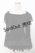 ATELIER PIERROT / Shirring princess sleeve blouse  黒 Y-25-10-03-082-EL-BL-SZ-ZY