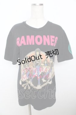 画像1: HYSTERIC GLAMOUR / RAMONNES Tシャツ  黒 Y-25-10-03-090-PU-TO-SZ-ZT217