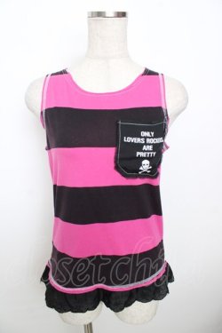 画像1: SUPER LOVERS / ボーダータンクトップ  ピンク Y-25-10-03-096-PU-TO-SZ-ZY