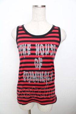 画像1: PEACE NOW / ボーダータンクトップ  赤 Y-25-10-03-097-PU-TO-SZ-ZY