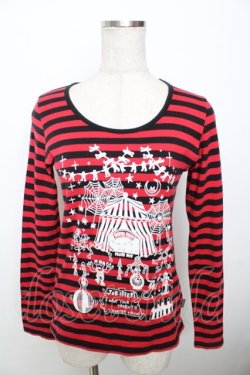 画像1: PEACE NOW / ボーダーカットソー  赤 Y-25-10-03-098-PU-BL-SZ-ZY