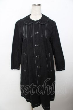 画像1: tricot COMME des GARCONS / 丸襟シャツワンピース  黒 Y-25-10-03-101-0-SK-SZ-ZY
