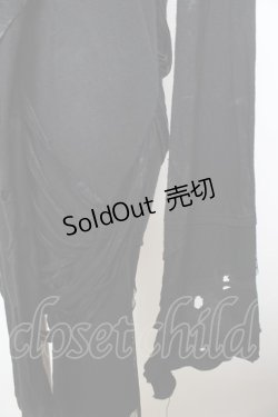 画像4: H jelly / 異素材イレヘムダメージカーディガン  黒 Y-25-10-03-103-HN-TO-AS-ZY