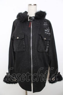 画像1: h.ANARCHY / ベルトデザインブルゾン  黒 Y-25-10-03-104-HN-CO-SZ-ZY