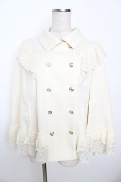 画像1: axes femme / リボン付レースフリルコート F 生成り Y-25-10-03-106-AX-JA-SZ-ZY