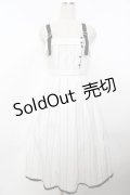 axes femme / バックリボンストライプジャンパースカート  白 Y-25-10-03-114-AX-OP-SZ-ZY