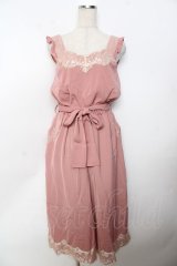 axes femme / ポケット刺繍サロペット  ピンク Y-25-10-03-115-AX-OP-SZ-ZI