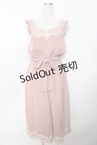 axes femme / ポケット刺繍サロペット  ピンク Y-25-10-03-115-AX-OP-SZ-ZI