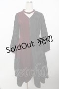 axes femme / バイカラーイレヘムワンピース  黒×ワイン Y-25-10-03-120-AX-OP-SZ-ZY