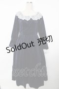 axes femme / パゴタ袖ベロアワンピース  紺 Y-25-10-03-123-AX-OP-SZ-ZY
