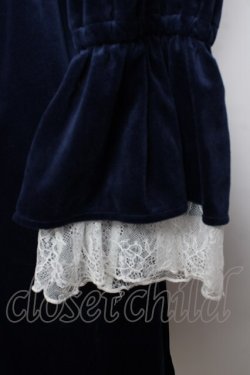 画像4: axes femme / パゴタ袖ベロアワンピース  紺 Y-25-10-03-123-AX-OP-SZ-ZY