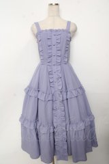 axes femme kawaii / ロマンティックフリルジャンパースカート M ラベンダー Y-25-10-03-127-AX-OP-SZ-ZT512