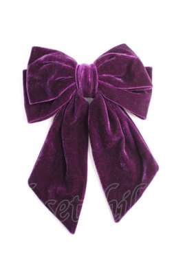 画像1: axes femme POETIQUE / ベロアリボンバレッタ  パープル Y-25-10-03-014-AX-AC-SZ-ZY