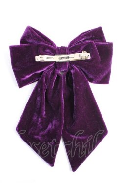 画像2: axes femme POETIQUE / ベロアリボンバレッタ  パープル Y-25-10-03-014-AX-AC-SZ-ZY