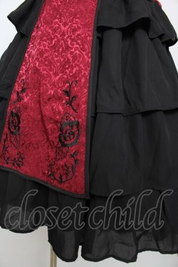 画像4: axes femme kawaii / 牡丹刺繍チャイナスカート  ワイン Y-25-10-03-130-AX-SK-SZ-ZY
