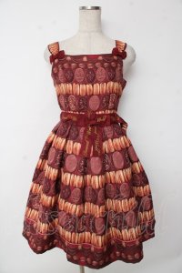 Innocent World / チョコマカロンジャストウエストジャンパースカート M(93cm丈) ワイン Y-25-10-03-139-IW-OP-AS-ZY