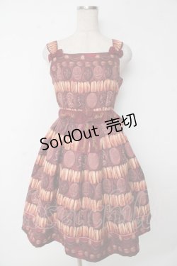 画像1: Innocent World / チョコマカロンジャストウエストジャンパースカート M(93cm丈) ワイン Y-25-10-03-139-IW-OP-AS-ZY