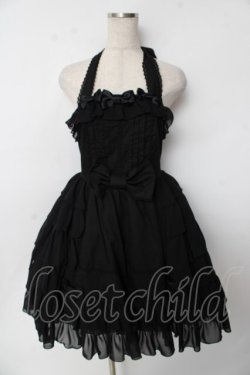 画像1: Angelic Pretty / ふんわりフリルホルタージャンパースカート  黒 Y-25-10-03-143-AP-OP-AS-ZY