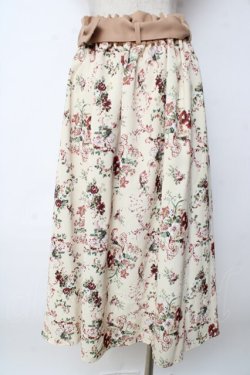 画像2: axes femme / シャビーシックフラワー柄スカート M イエロー Y-25-10-03-161-AX-SK-SZ-ZY