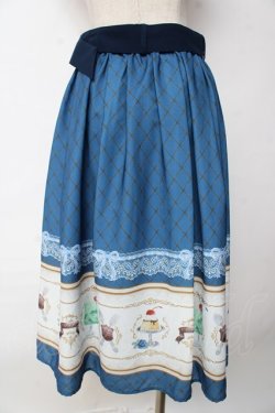 画像2: axes femme POETIQUE / レトロ喫茶ベルト付スカート  ブルー Y-25-10-03-163-AX-SK-SZ-ZY