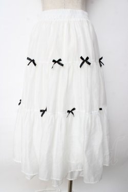 画像2: axes femme POETIQUE / プチリボンティアードスカート  白 Y-25-10-03-164-AX-SK-SZ-ZY