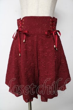 画像1: axes femme POETIQUE / ふくれジャカードキュロット  ワイン Y-25-10-03-166-AX-PA-SZ-ZY