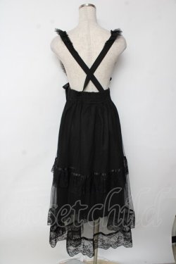 画像2: axes femme POETIQUE / チュールフリルサス付スカート  黒 Y-25-10-03-167-AX-SK-SZ-ZY