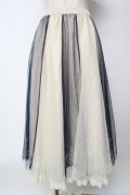 axes femme / チュール切替ミディスカート  生成り Y-25-10-03-170-AX-SK-SZ-ZY