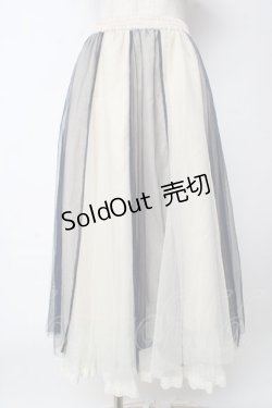 画像1: 【SALE】axes femme / チュール切替ミディスカート  生成り Y-25-10-03-170-AX-SK-SZ-ZT164