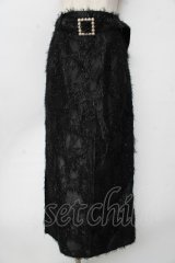 axes femme / ラメフェザータイトスカート  黒 Y-25-10-03-171-AX-SK-SZ-ZI