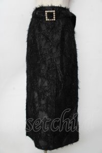 axes femme / ラメフェザータイトスカート  黒 Y-25-10-03-171-AX-SK-SZ-ZI