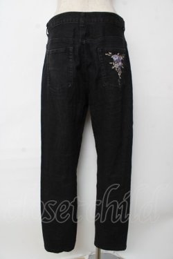 画像2: axes femme / 薔薇刺繍デニムパンツ  黒 Y-25-10-03-174-AX-PA-SZ-ZY