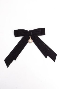 画像1: axes femme POETIQUE / ベルベットリボンクリップ  黒 Y-25-10-03-019-AX-AC-SZ-ZY