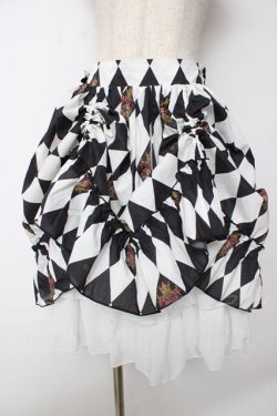 画像1: ATELIER PIERROT / Diamond Circus Skirt  白×黒 Y-25-10-03-175-EL-SK-SZ-ZY