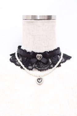 画像1: Rojita / パールハートネックレスチョーカー  黒 Y-25-10-03-027-LO-AC-SZ-ZY