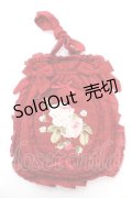 PINK HOUSE / Berry Rose刺繍アップリケ付きフリルポシェット  赤 Y-25-10-05-078-LO-BG-SZ-ZY