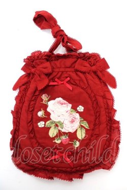 画像1: PINK HOUSE / Berry Rose刺繍アップリケ付きフリルポシェット  赤 Y-25-10-05-078-LO-BG-SZ-ZY