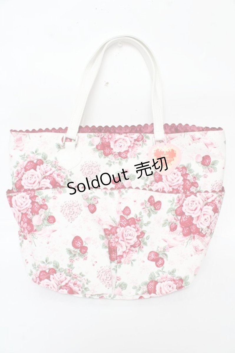 画像1: BABY,THE STARS SHINE BRIGHT / シュガーブーケ〜永遠の乙女の憧れ〜柄バケツ型Bag  白 Y-25-10-05-110-BA-BG-SZ-ZT686 (1)