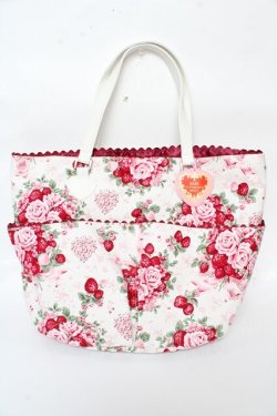 画像1: BABY,THE STARS SHINE BRIGHT / シュガーブーケ〜永遠の乙女の憧れ〜柄バケツ型Bag  白 Y-25-10-05-110-BA-BG-SZ-ZY