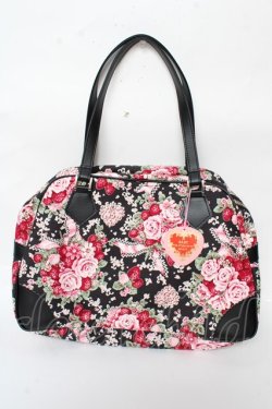 画像1: BABY,THE STARS SHINE BRIGHT / シュガーブーケ〜永遠の乙女の憧れ〜柄ボストンBag  黒 Y-25-10-05-113-BA-BG-SZ-ZY